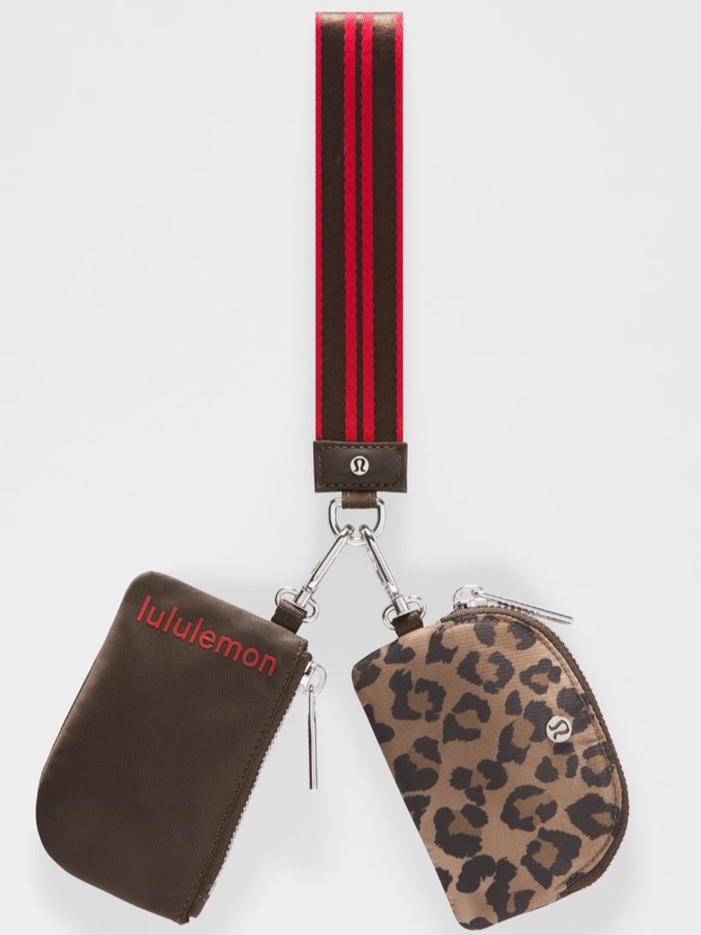 lululemon athletica Brown & Leopard Dual Pouch Wrist Strap